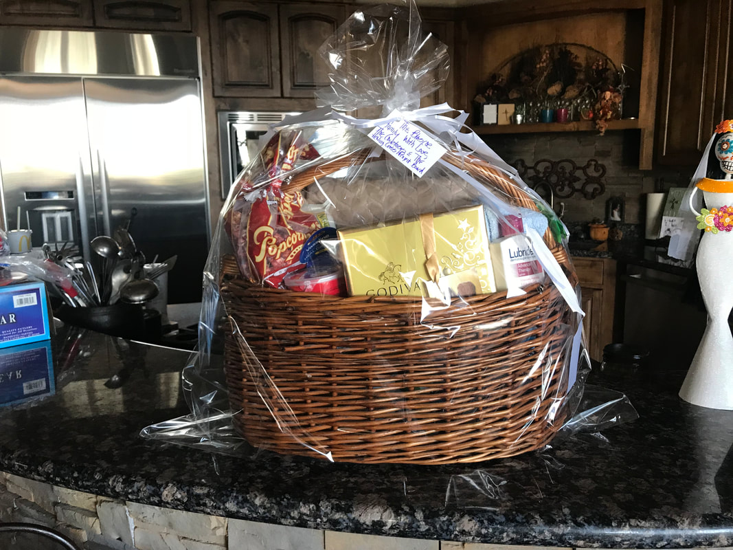 healing gift baskets full of healthy snacks and care products